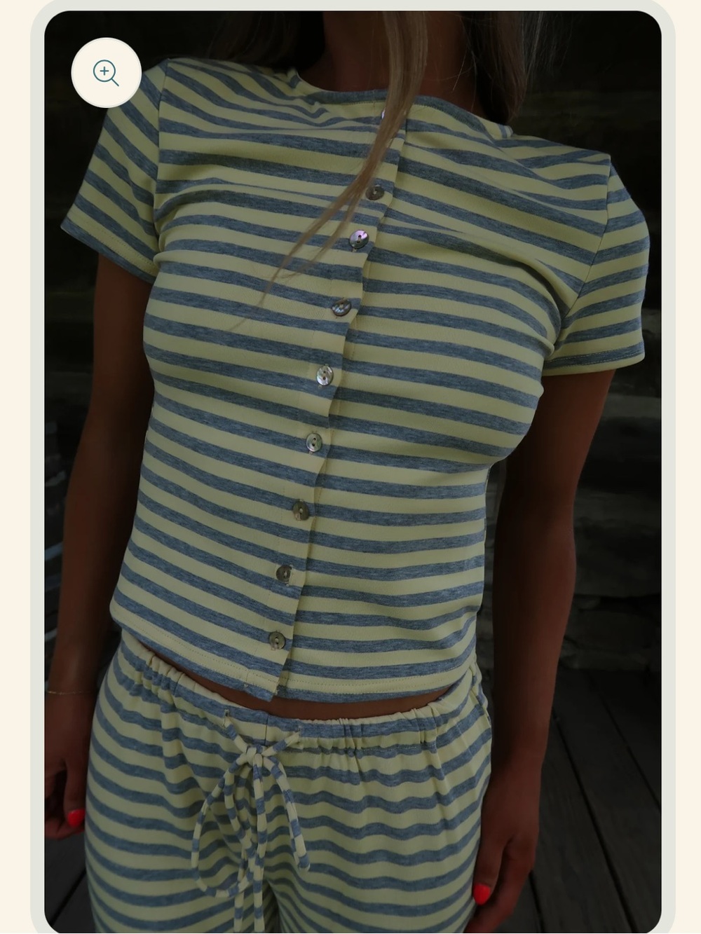 Yellow and Grey Striped Set